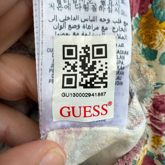 Floral Guess twill denim button front jacket size Small - Picture 6 of 9